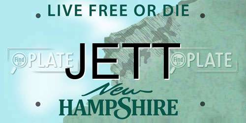 JETT New Hampshire License Plate