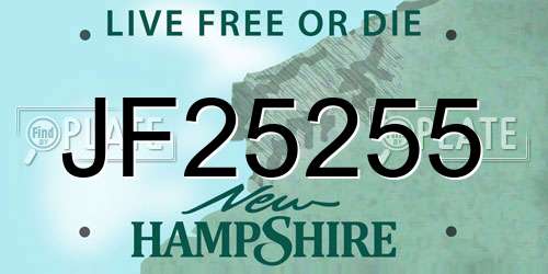 JF25255 New Hampshire License Plate