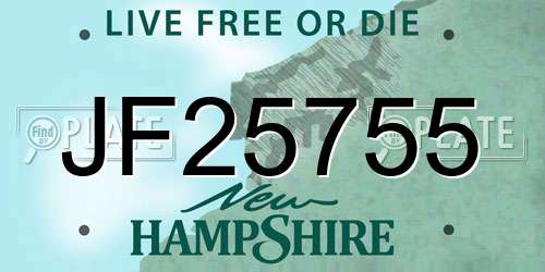 JF25755 New Hampshire License Plate