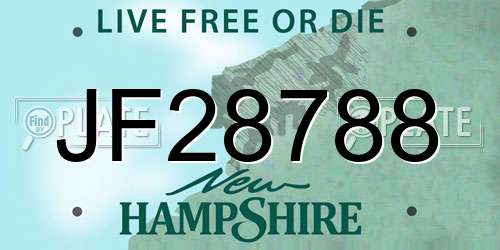 JF28788 New Hampshire License Plate