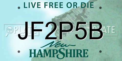 JF2P5B New Hampshire License Plate