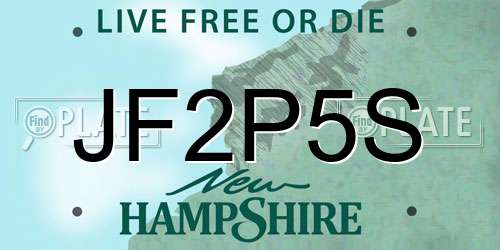 JF2P5S New Hampshire License Plate