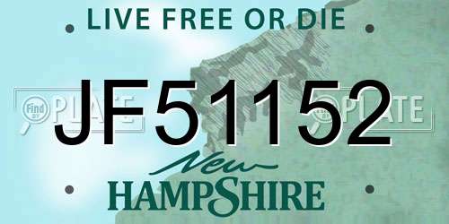 JF51152 New Hampshire License Plate
