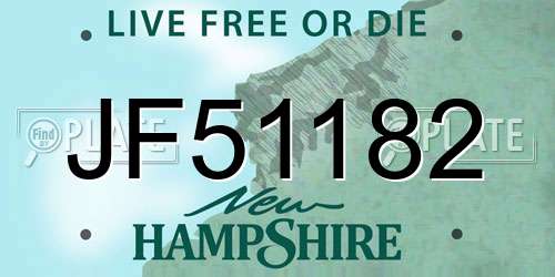 JF51182 New Hampshire License Plate
