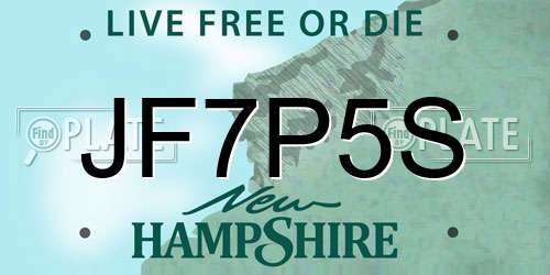 JF7P5S New Hampshire License Plate