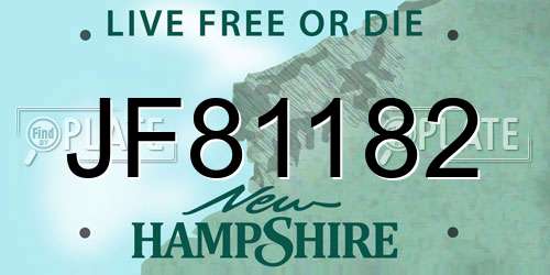 JF81182 New Hampshire License Plate
