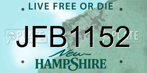 JFB1152 New Hampshire License Plate