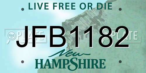 JFB1182 New Hampshire License Plate