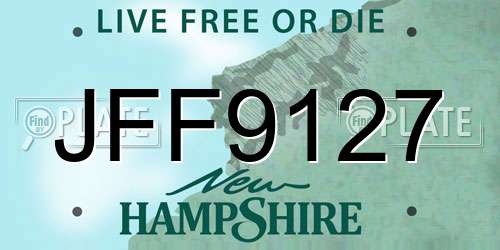 JFF9127 New Hampshire License Plate