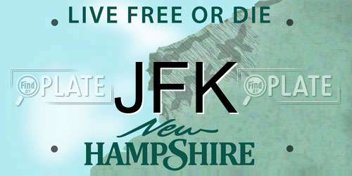 JFK New Hampshire License Plate