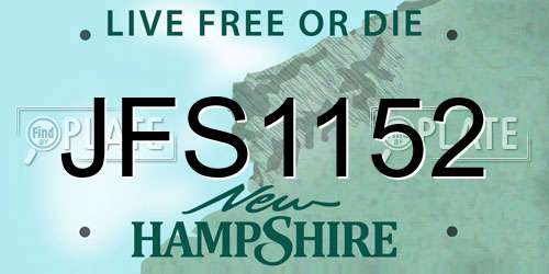 JFS1152 New Hampshire License Plate
