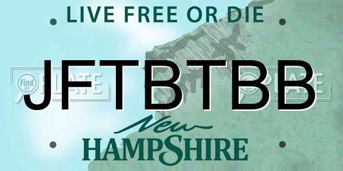 JFTBTBB New Hampshire License Plate