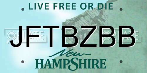 JFTBZBB New Hampshire License Plate