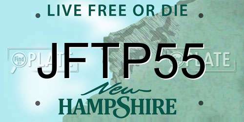 JFTP55 New Hampshire License Plate