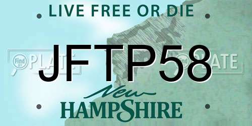 JFTP58 New Hampshire License Plate