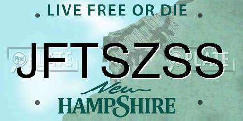 JFTSZSS New Hampshire License Plate