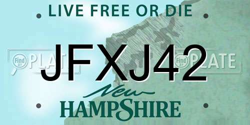 JFXJ42 New Hampshire License Plate