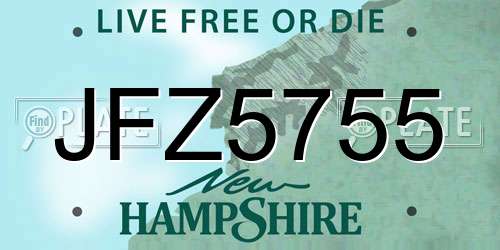 JFZ5755 New Hampshire License Plate