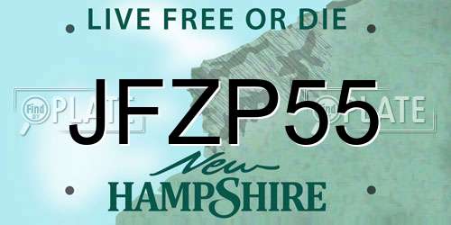 JFZP55 New Hampshire License Plate