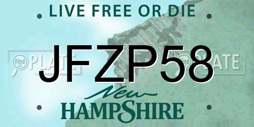 JFZP58 New Hampshire License Plate