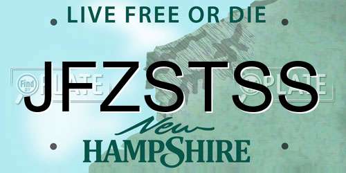 JFZSTSS New Hampshire License Plate