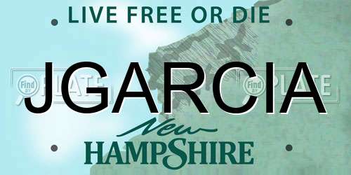 JGARCIA New Hampshire License Plate