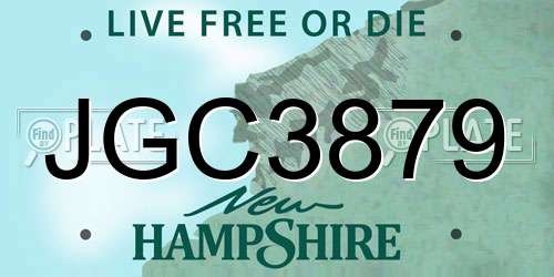 JGC3879 New Hampshire License Plate