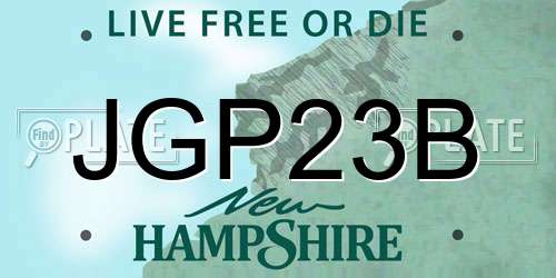JGP23B New Hampshire License Plate