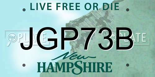 JGP73B New Hampshire License Plate