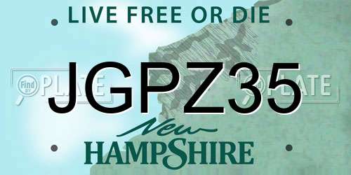 JGPZ35 New Hampshire License Plate