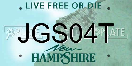 JGS04T New Hampshire License Plate