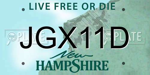 JGX11D New Hampshire License Plate