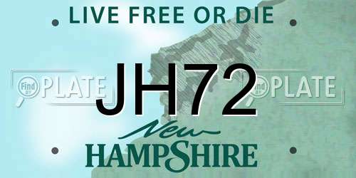 JH72 New Hampshire License Plate
