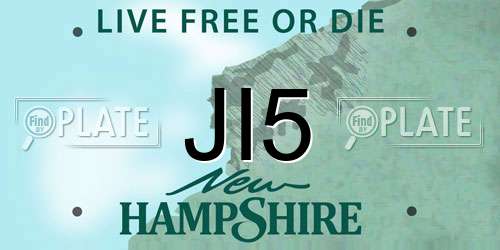 JI5 New Hampshire License Plate