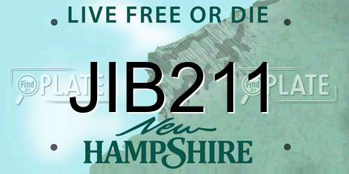 JIB211 New Hampshire License Plate