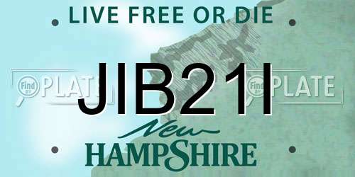 JIB21I New Hampshire License Plate