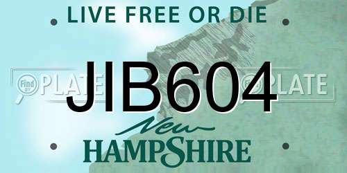 JIB604 New Hampshire License Plate