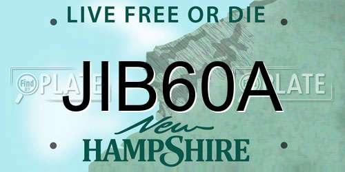 JIB60A New Hampshire License Plate