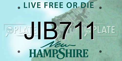 JIB711 New Hampshire License Plate