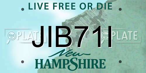 JIB71I New Hampshire License Plate