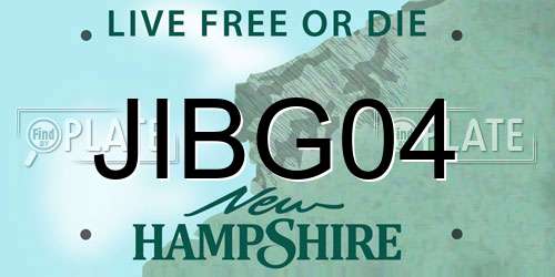 JIBG04 New Hampshire License Plate