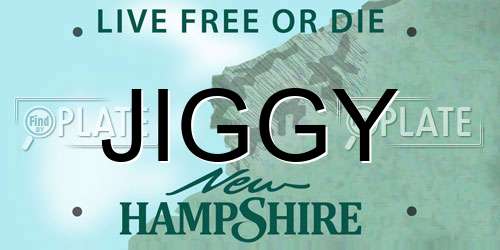 JIGGY New Hampshire License Plate
