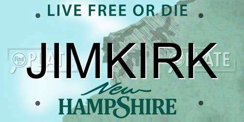JIMKIRK New Hampshire License Plate
