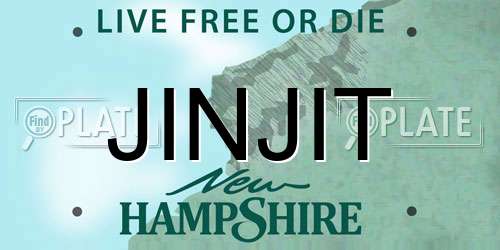 JINJIT New Hampshire License Plate