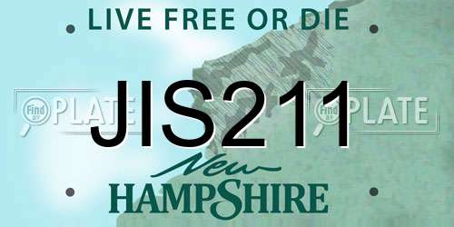 JIS211 New Hampshire License Plate