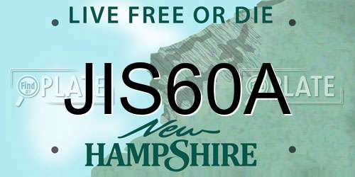 JIS60A New Hampshire License Plate