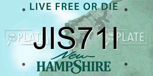 JIS71I New Hampshire License Plate