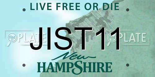 JIST11 New Hampshire License Plate