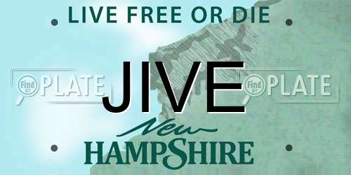 JIVE New Hampshire License Plate