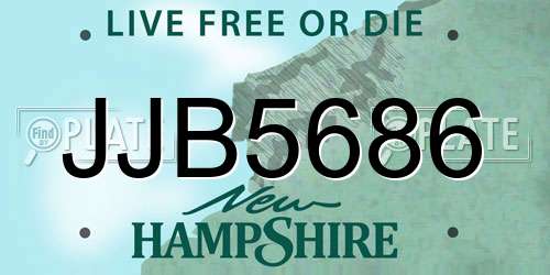 JJB5686 New Hampshire License Plate